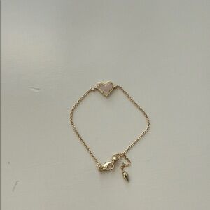 Kendra Scott Gold Bracelet with Light Pink Heart